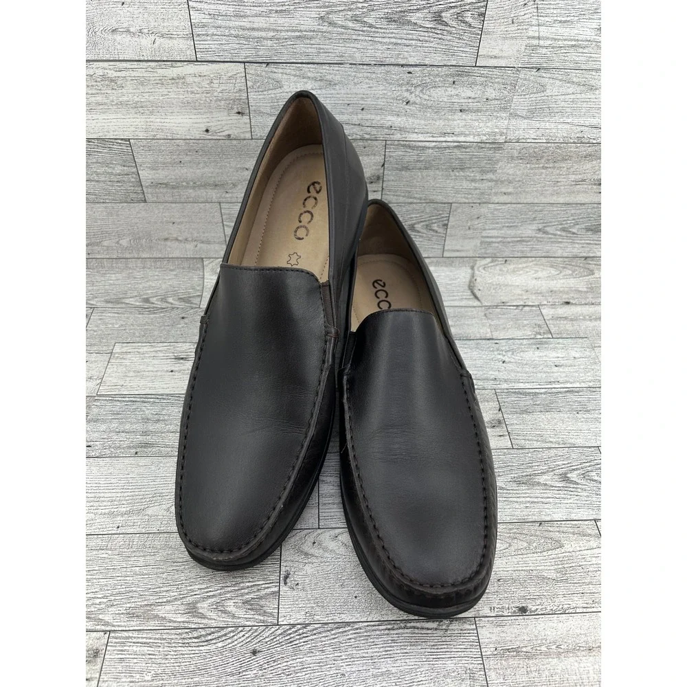 Ecco Men Helsinki 2 Cocoa Brown Leather Slip On Loafers 670104 Size 46